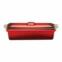 Enamelled Iron Terrine Mold - Cerise 